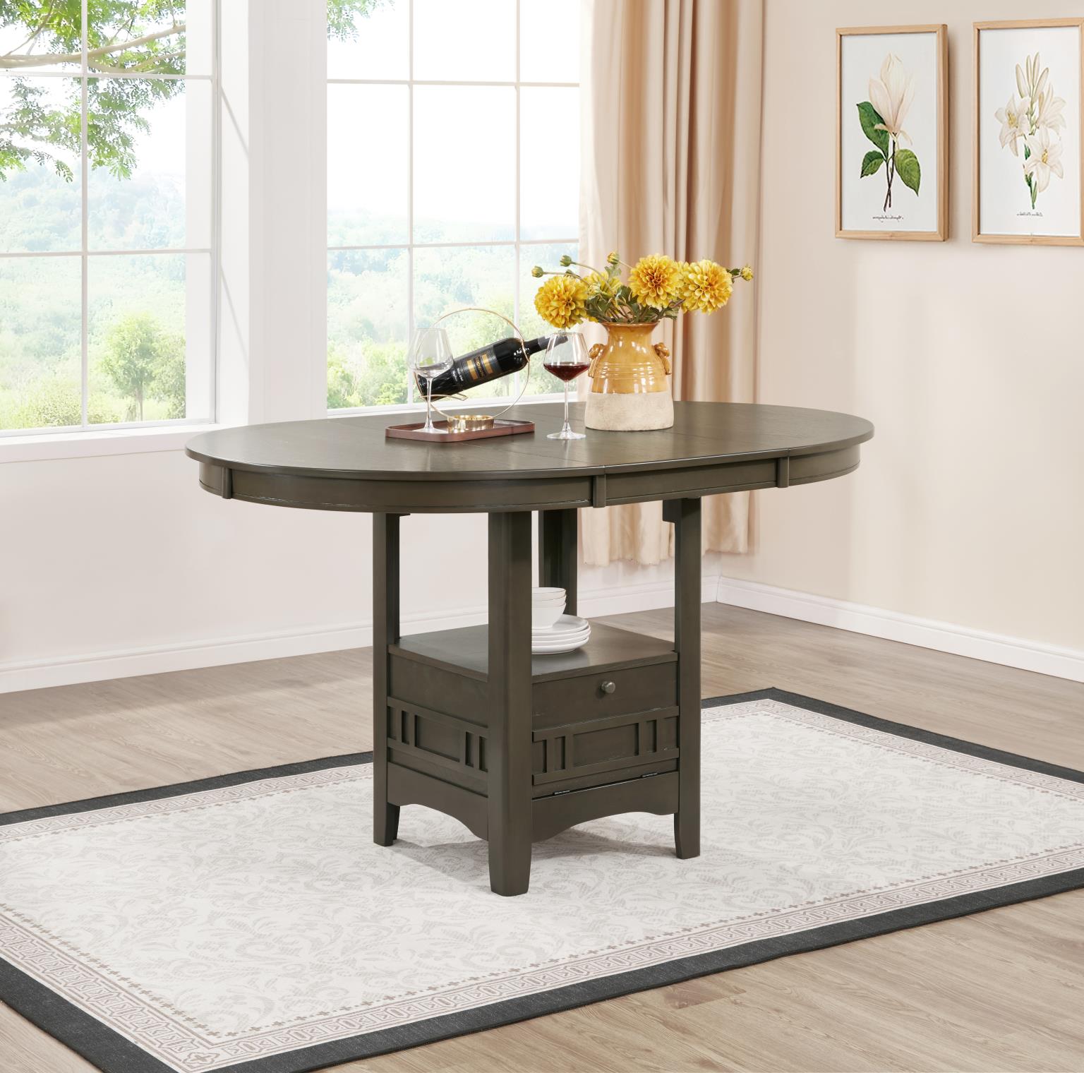GRAY COUNTER HEIGHT EXTENSION TABLE WIRE BRUSH view 2