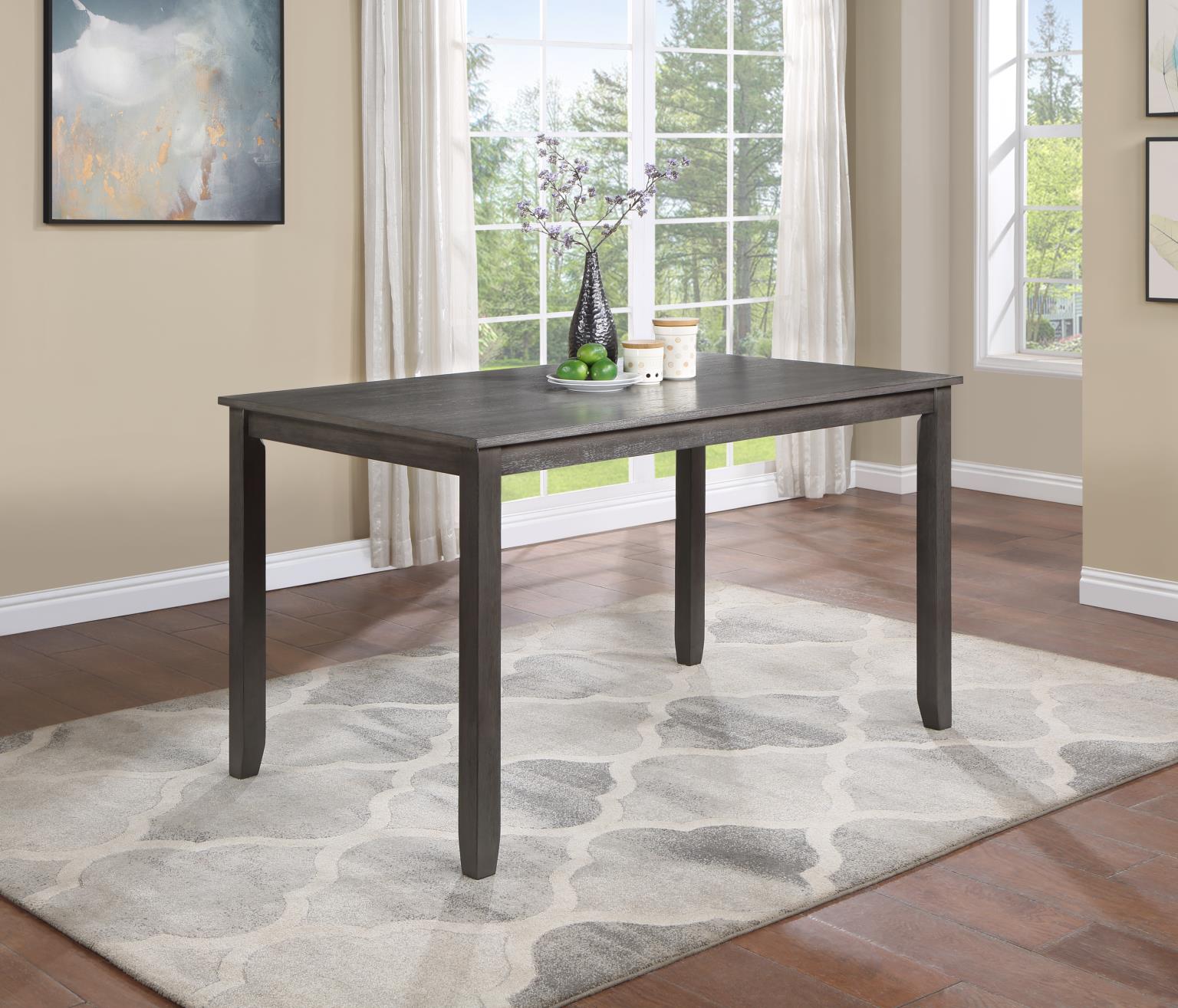 GRAY COUNTER HEIGHT TABLE W/6 COUNTER CHAIRS view 3