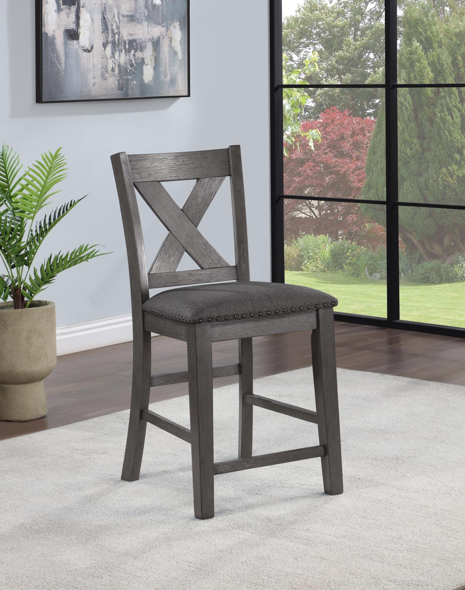 GRAY COUNTER HEIGHT TABLE W/6 COUNTER CHAIRS view 4