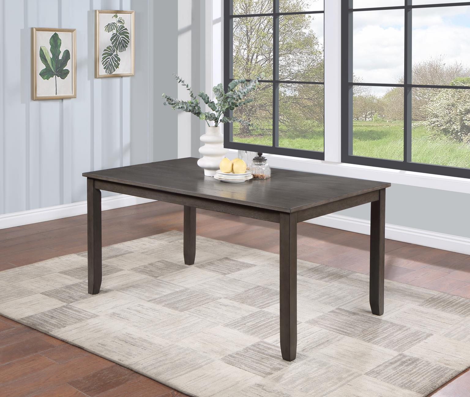 GRAY DINING TABLE W/6 SIDE CHAIRS view 3