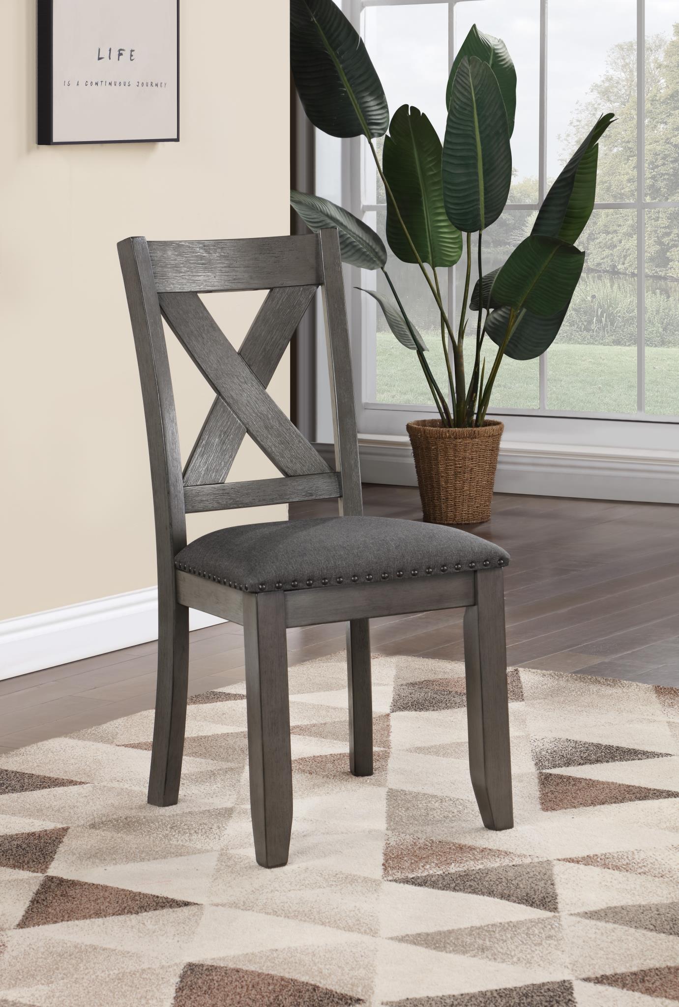 GRAY DINING TABLE W/6 SIDE CHAIRS view 4