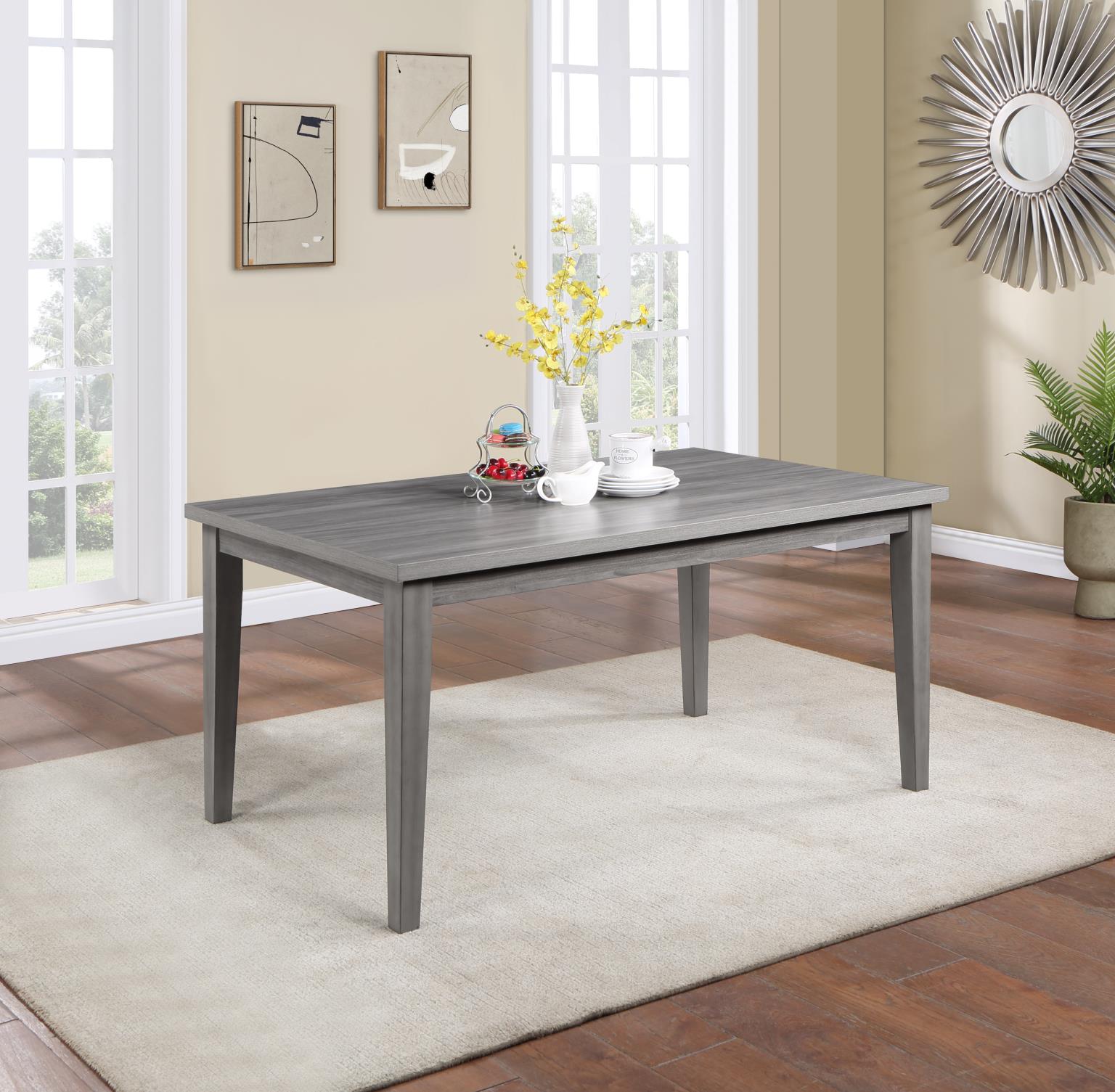 GRAY RECTANGULAR DINING TABLE view 2