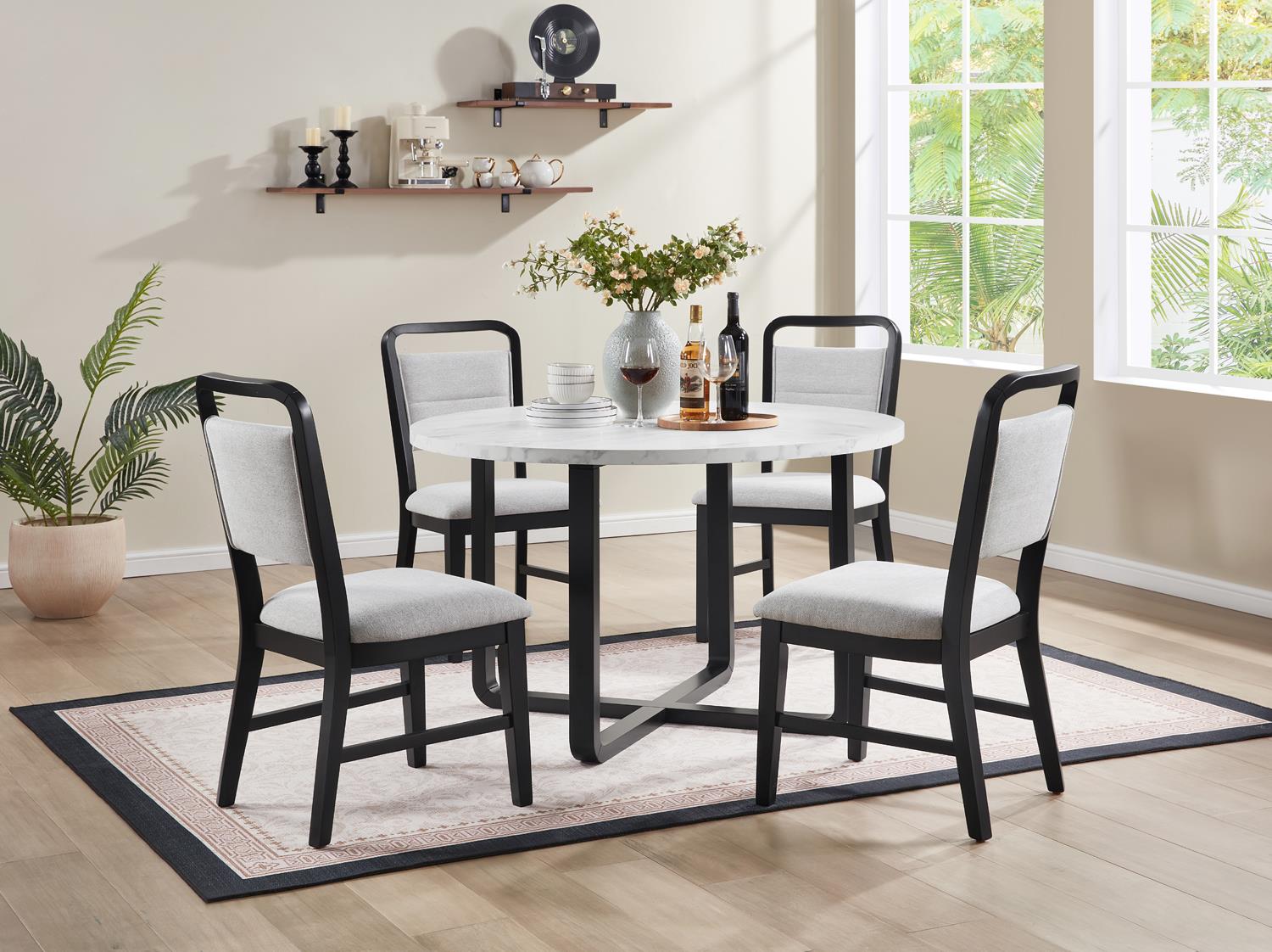 DINING TABLE & 4 SIDE CHAIRS view 2