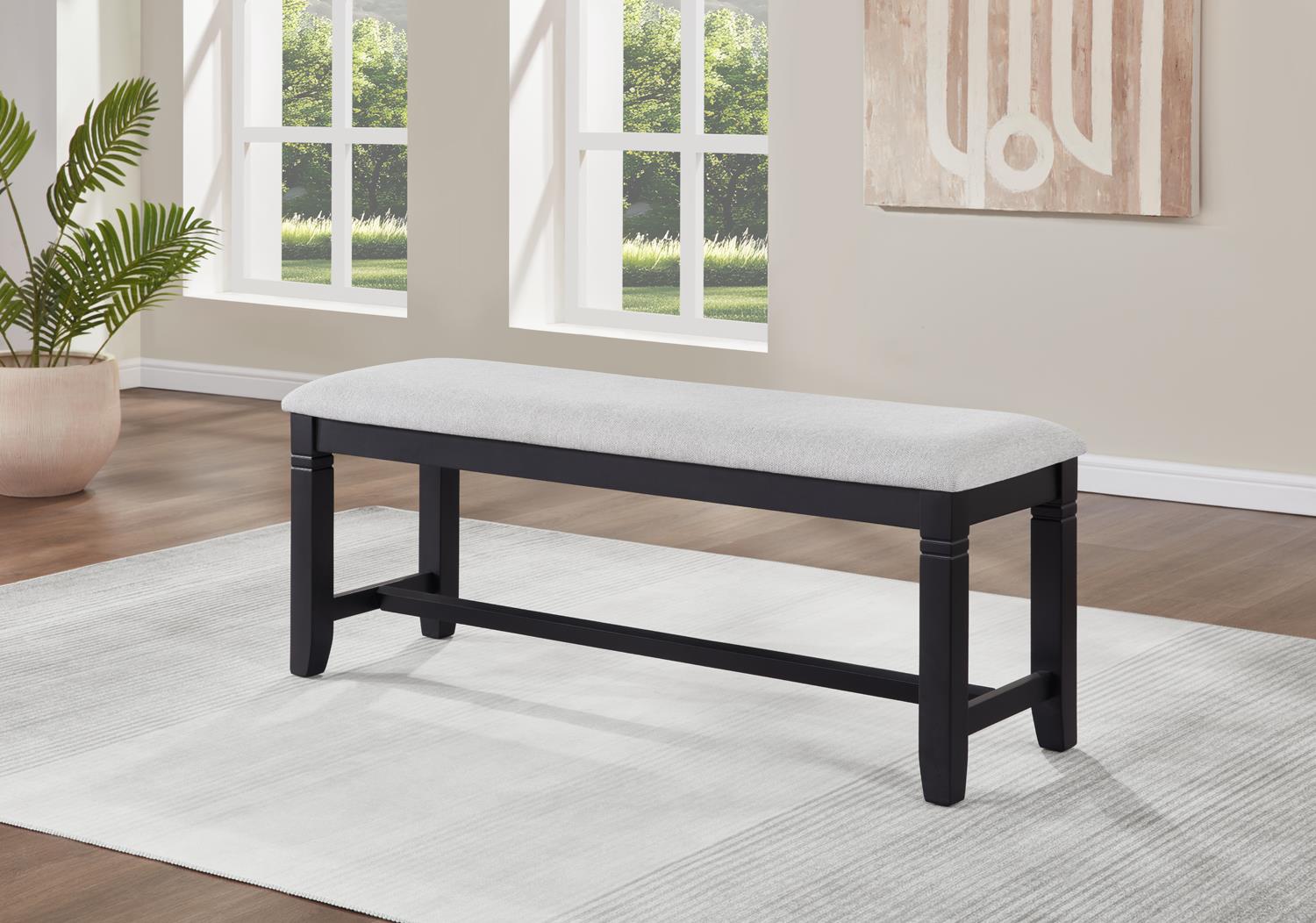 BLACK/DARK BROWN DINING TABLE & 4 CHAIRS, MUST BE SOLD WITH BENCH view 6