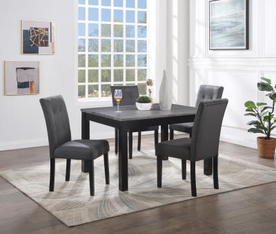 GRAY DINING TABLE W/ 4 CHAIRS