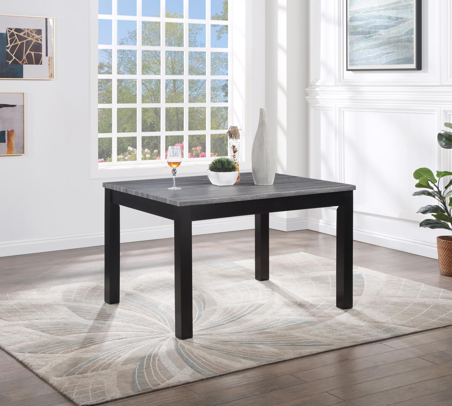 GRAY DINING TABLE W/ 4 CHAIRS view 3