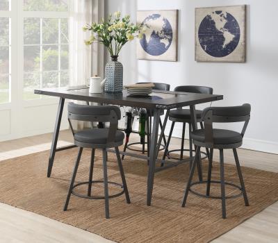 TABLE & 4 GRAY CHAIRS