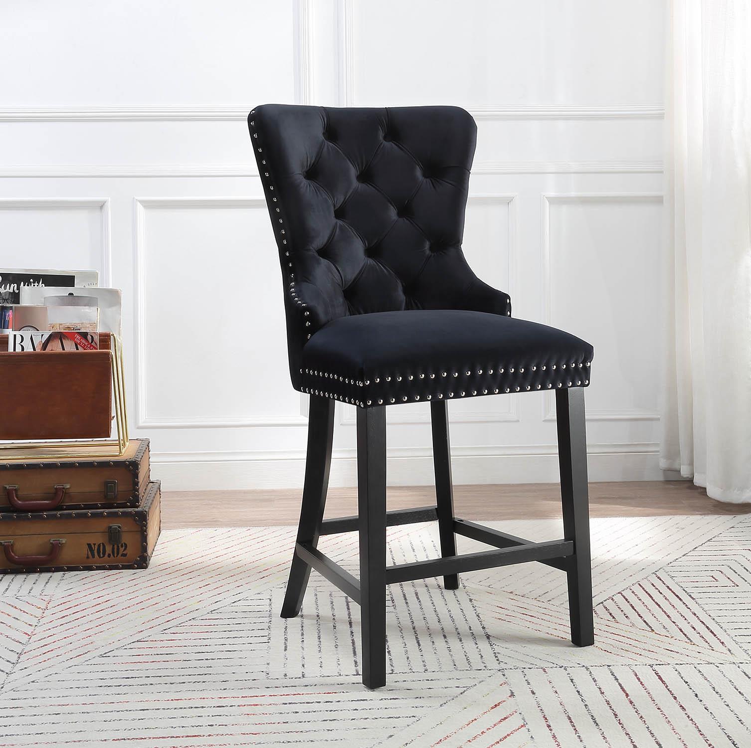BLACK VELVET COUNTER CHAIR (Price Per Chair/MOQ 2) view 2
