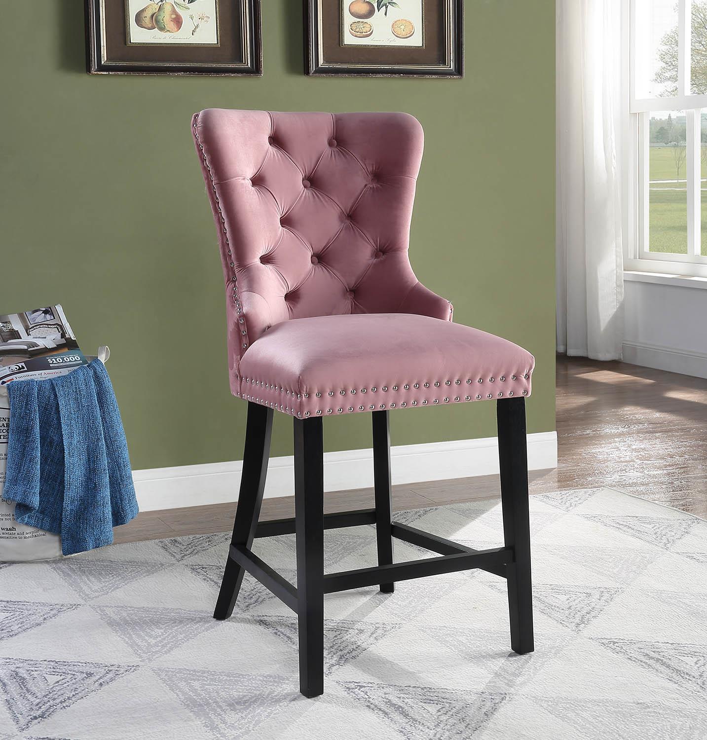 PINK VELVET COUNTER CHAIR (Price Per Chair/MOQ 2) view 2
