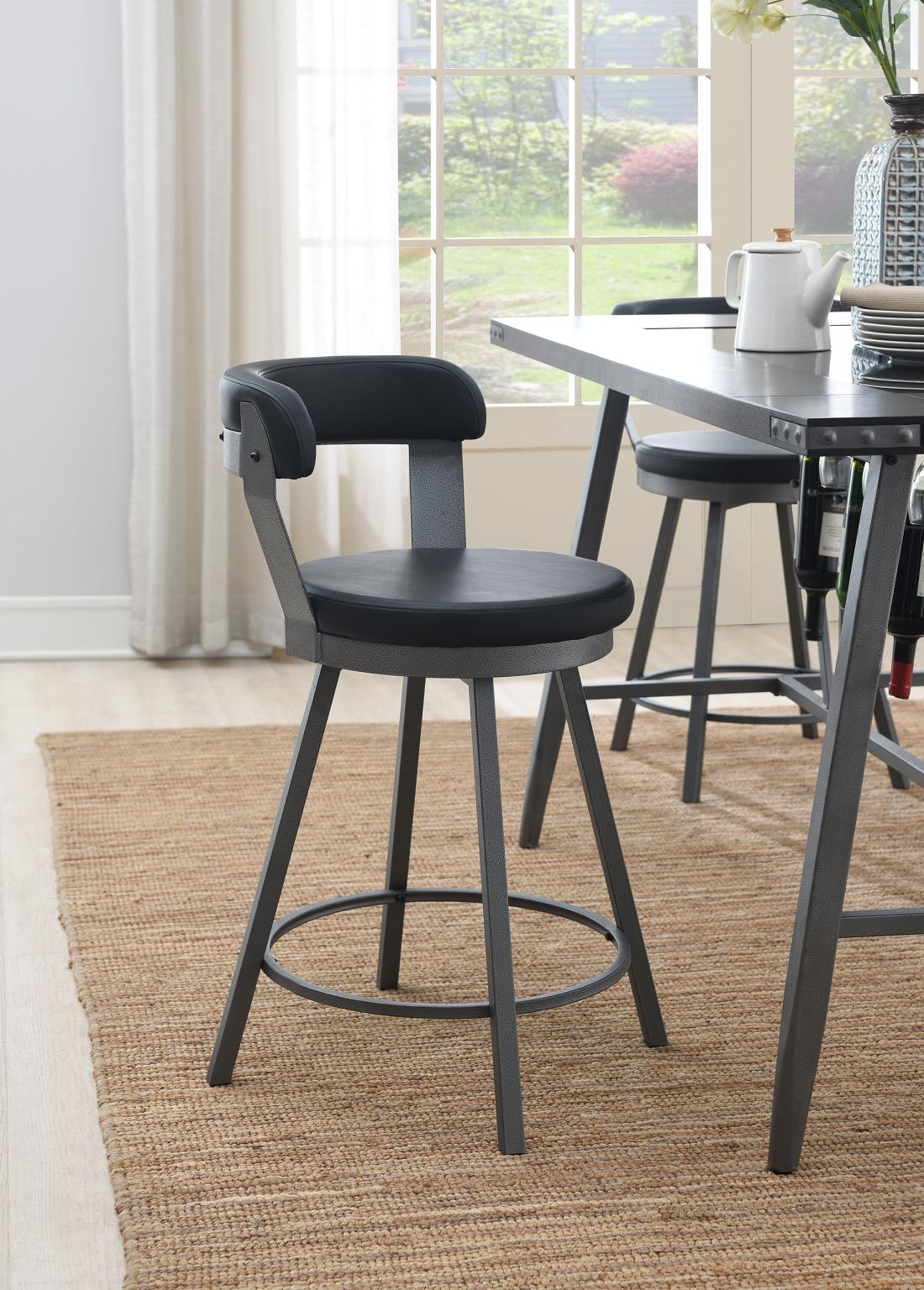 BLACK COUNTER HEIGHT CHAIR PU (Price Per Chair/MOQ 2) view 2