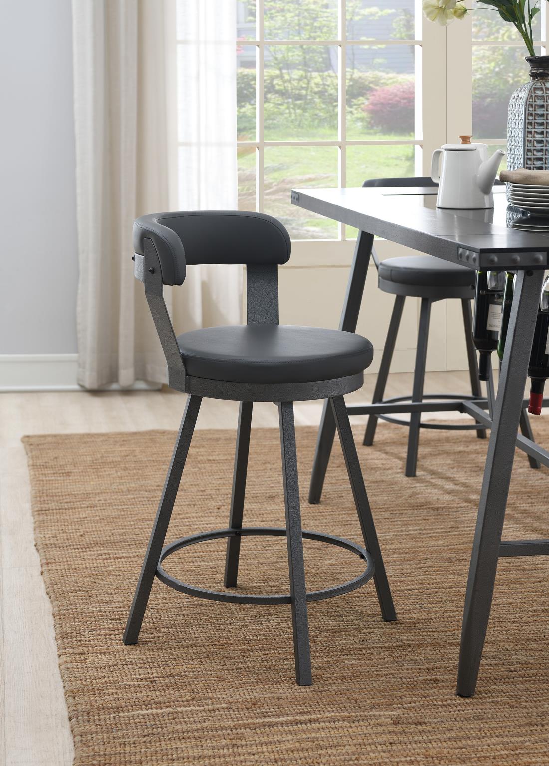 GRAY COUNTER HEIGHT CHAIR PU (Price Per Chair/MOQ 2) view 2