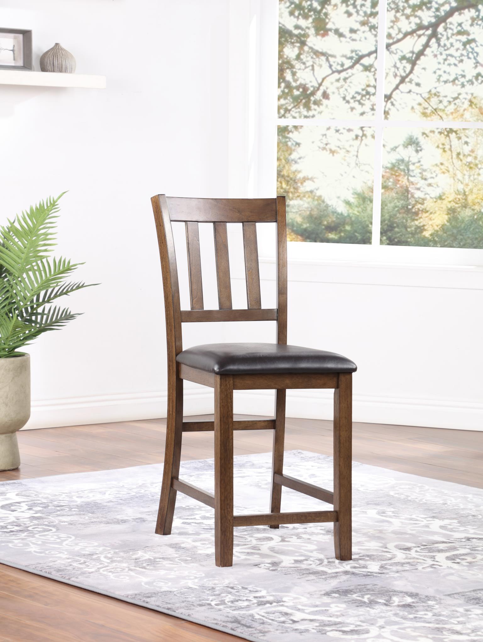 WALNUT COUNTER TABLE W/ 4 CHAIRS view 3
