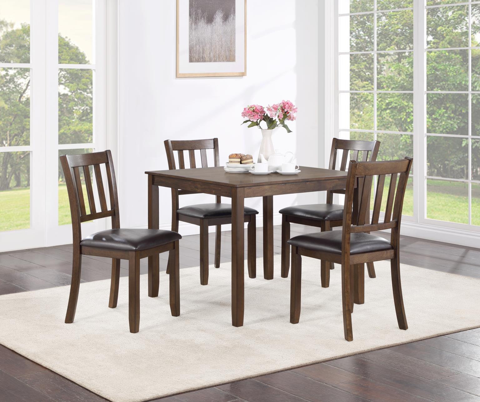 WALNUT DINING TABLE W/ 4 CHAIRS view 2