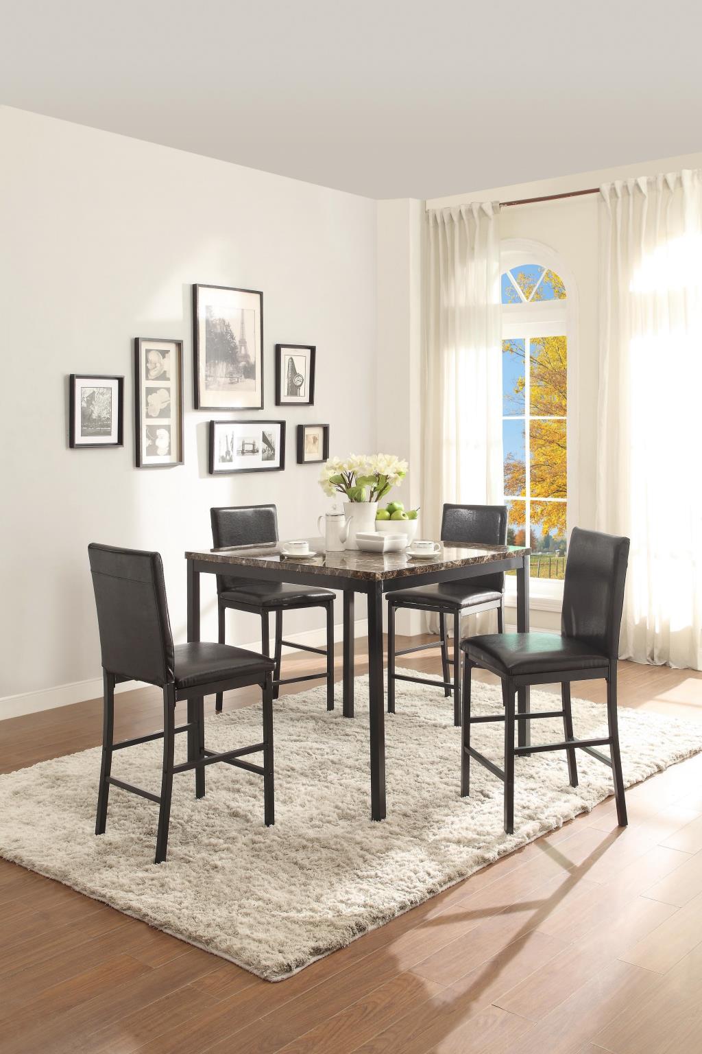 COUNTER HEIGHT TABLE & 4 CHAIRS view 2