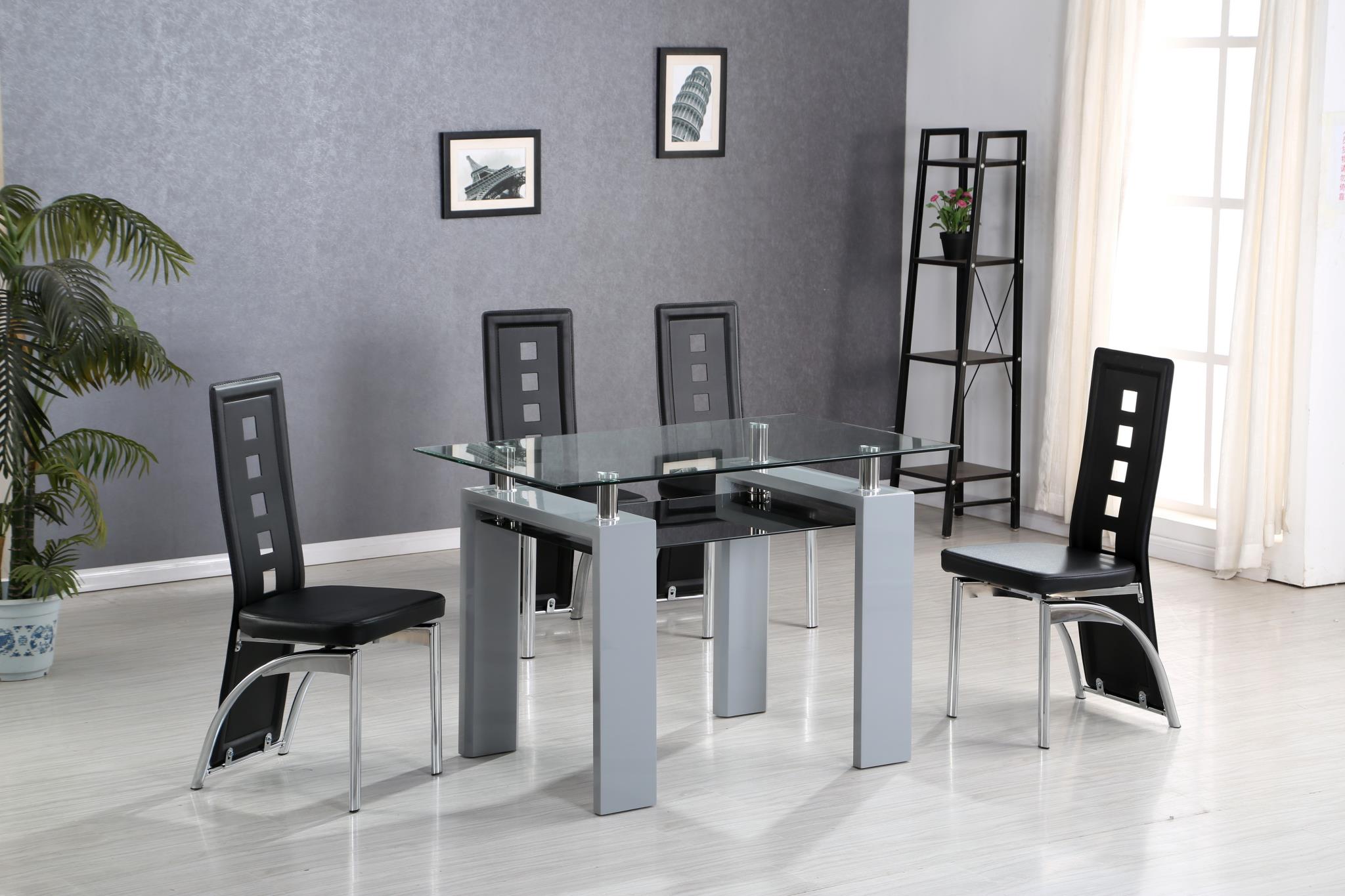 GREY GLASS DINETTE TABLE view 2