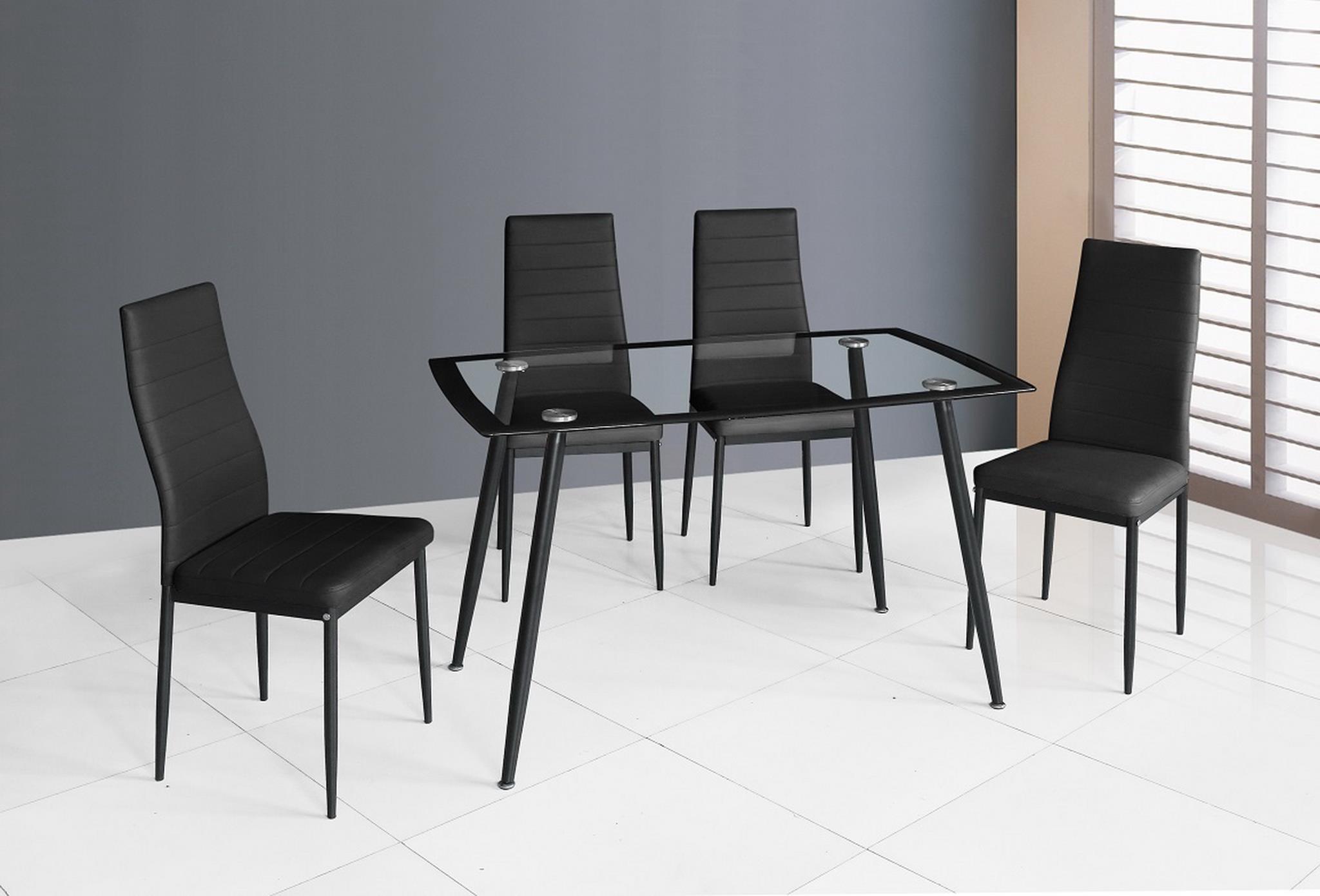 BLACK DINING TABLE & 4 CHAIRS view 2