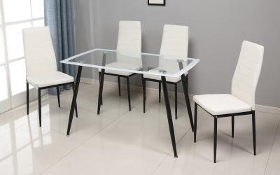 WHITE DINING TABLE & 4 CHAIRS