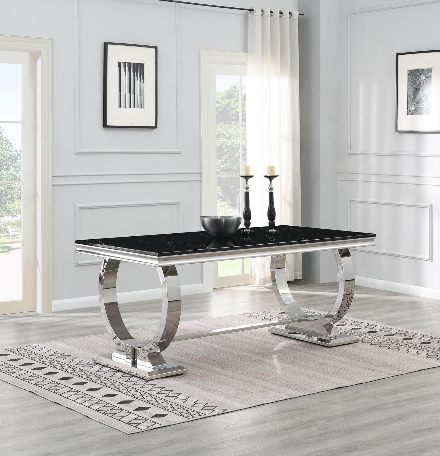 DINING TABLE (BLACK MARBLE) view 2