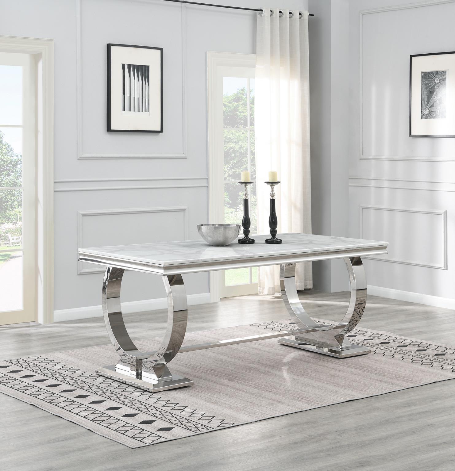 DINING TABLE (WHITE MARBLE) view 2