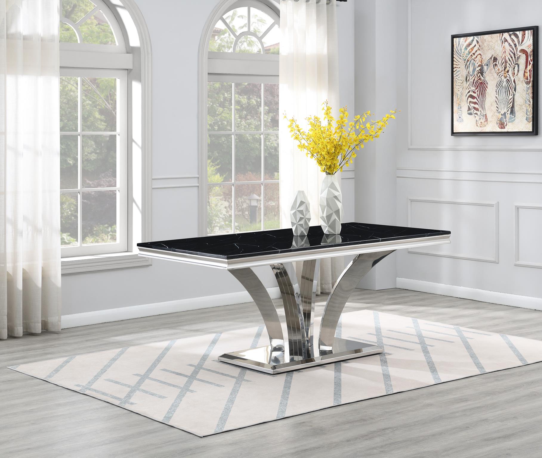 STAINLESS STEEL RECTANGULAR DINING TABLE BASE ONLY view 3
