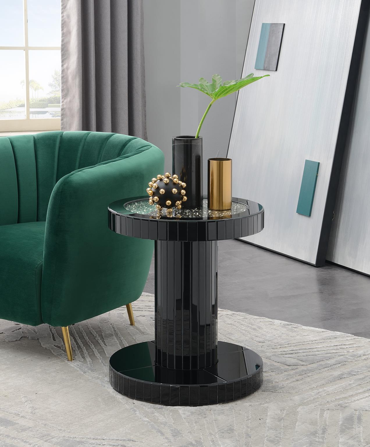 BLACK GLAMOUR END TABLE view 2