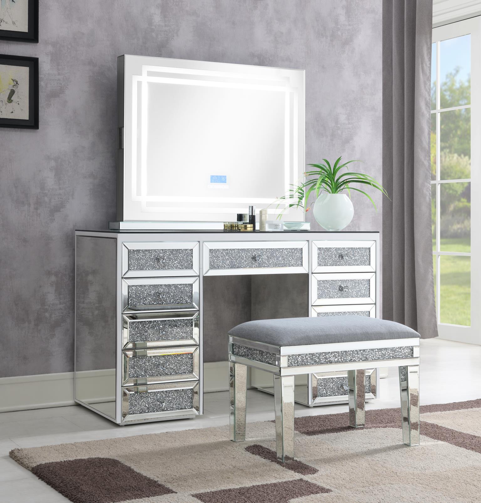 GLAMOUR VANITY SET (DRESSER + MIRROR BLUETOOTH SPEAKER WITH LIGHTS) view 3