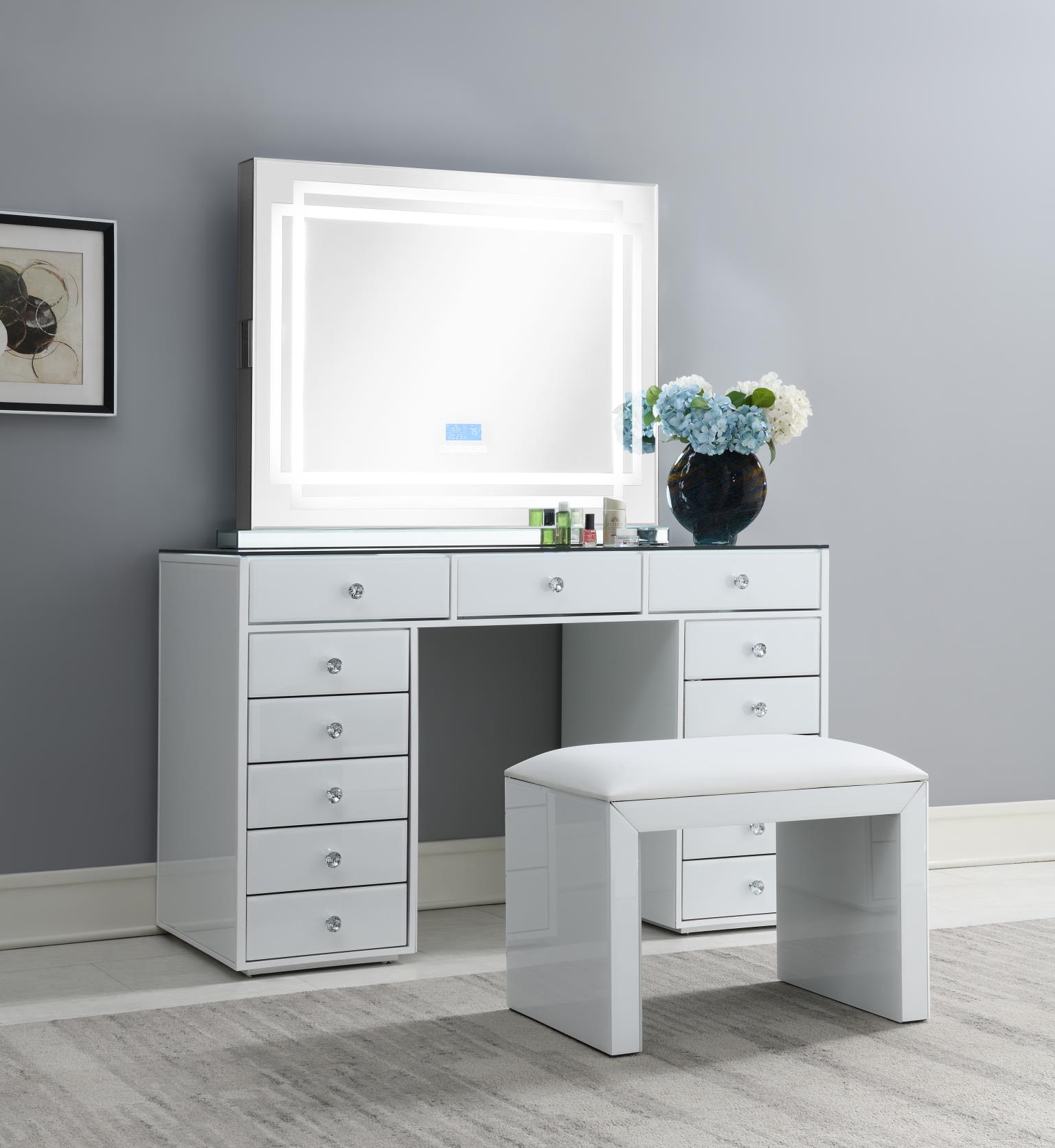 GLAMOUR VANITY SET (DRESSER + MIRROR BLUETOOTH SPEAKER WITH LIGHTS) view 2