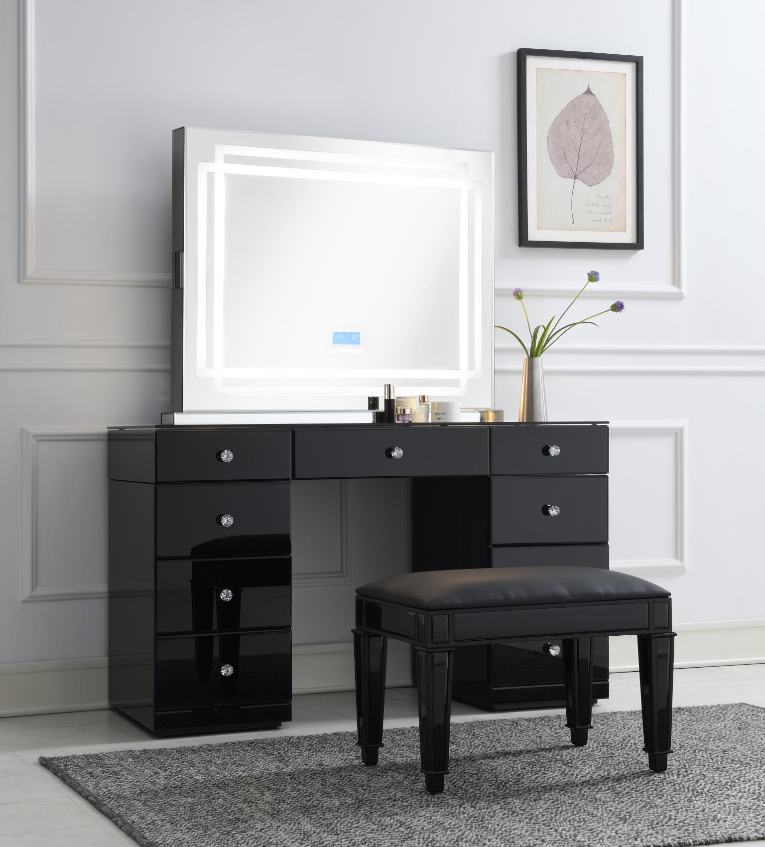 GLAMOUR VANITY SET (DRESSER + MIRROR BLUETOOTH SPEAKER WITH LIGHTS) view 2