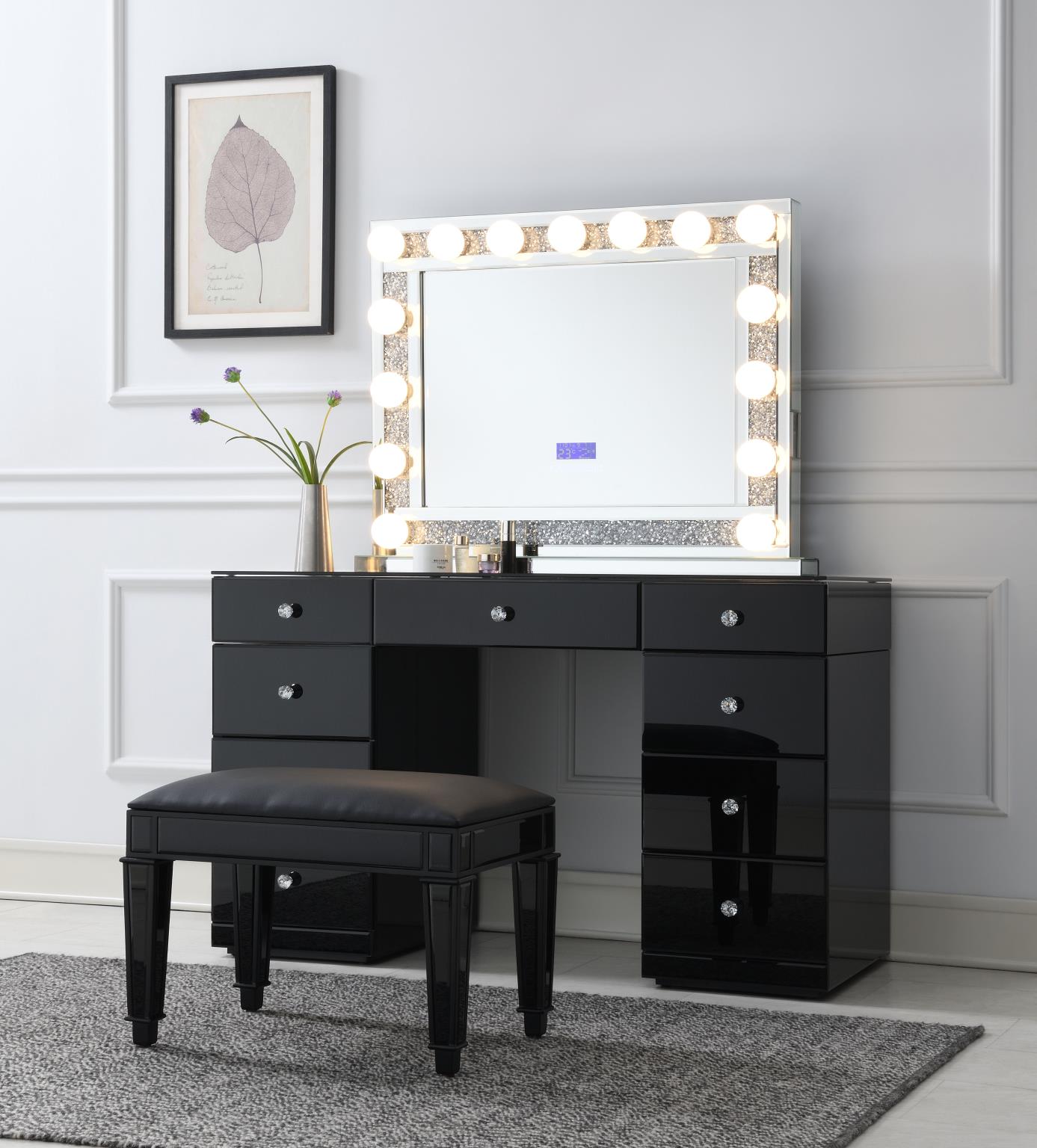 GLAMOUR VANITY SET (DRESSER + MIRROR BLUETOOTH SPEAKER WITH LIGHTS) view 2