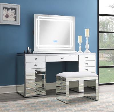 GLAMOUR VANITY SET (DRESSER + MIRROR BLUETOOTH SPEAKER WITH LIGHTS)
