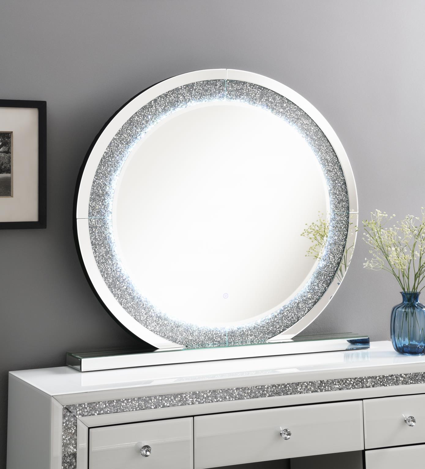 WHITE WOOD VANITY STOOL view 7