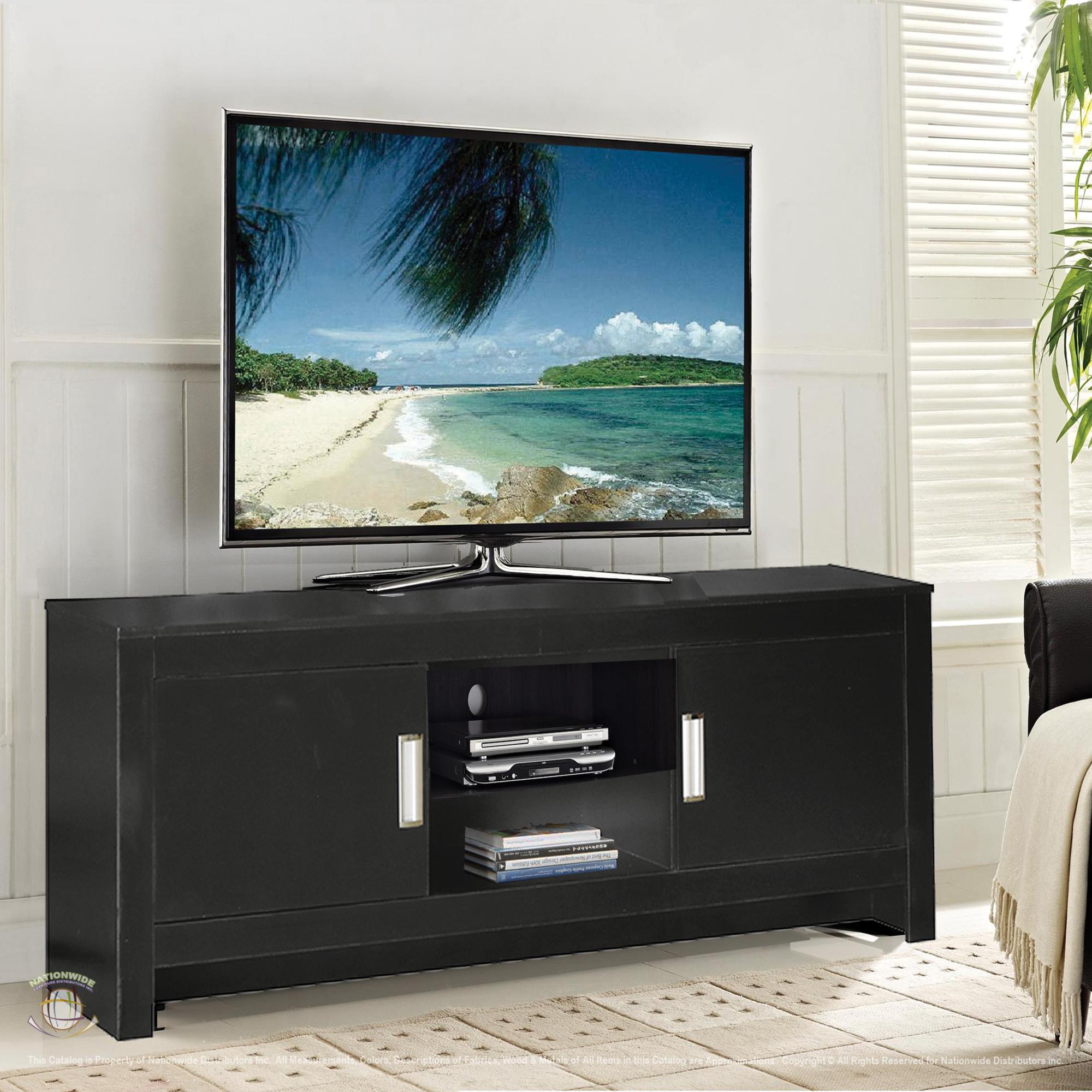Black Wood TV Stand
