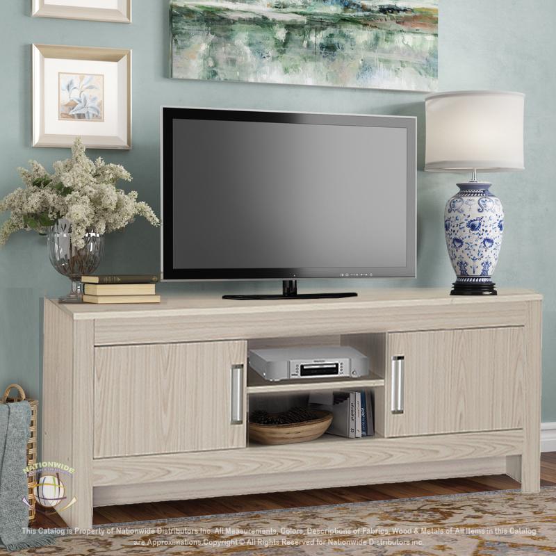 White Wash Wood TV Stand