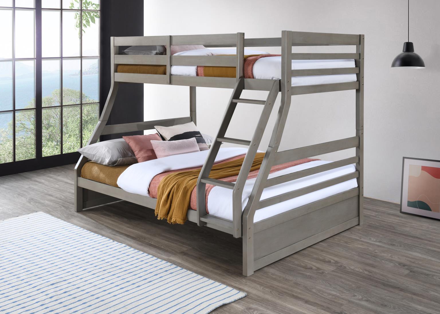 LIGHT GRAY TWIN/FULL BUNK BED view 5