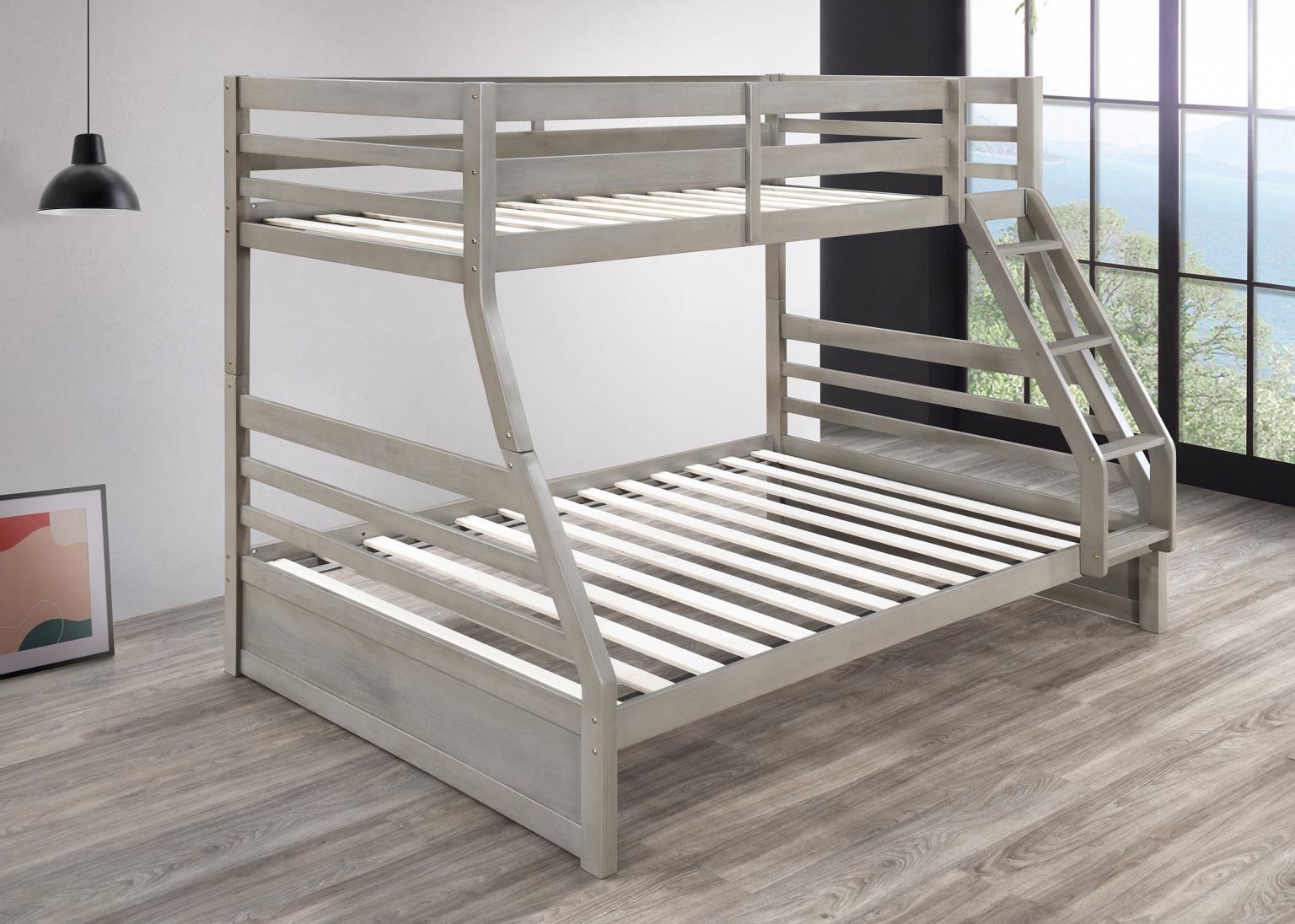 LIGHT GRAY TWIN/FULL BUNK BED view 6