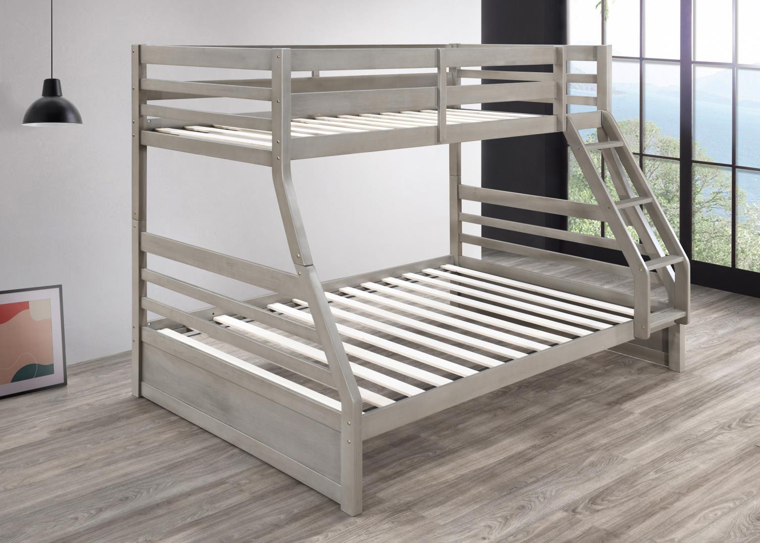 LIGHT GRAY TWIN/FULL BUNK BED view 7