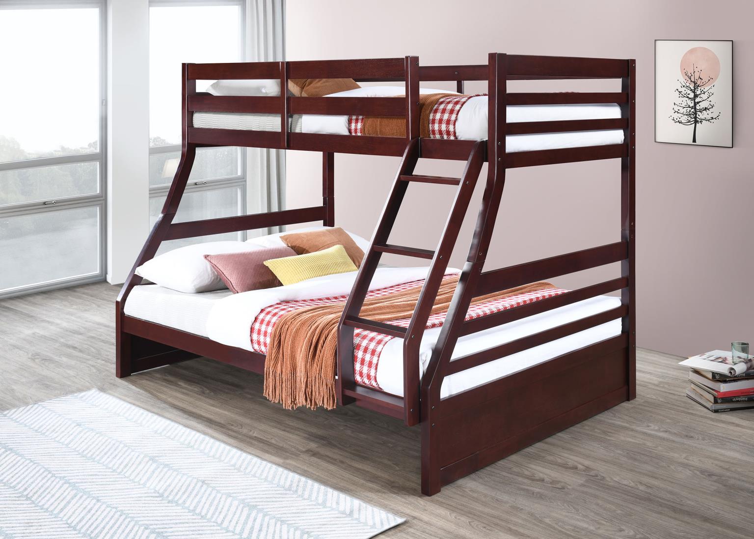 DARK BROWN TWIN/FULL BUNK BED view 2