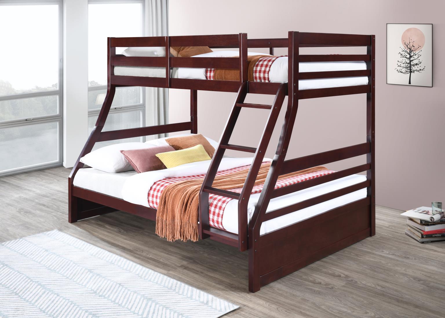 DARK BROWN TWIN/FULL BUNK BED view 5