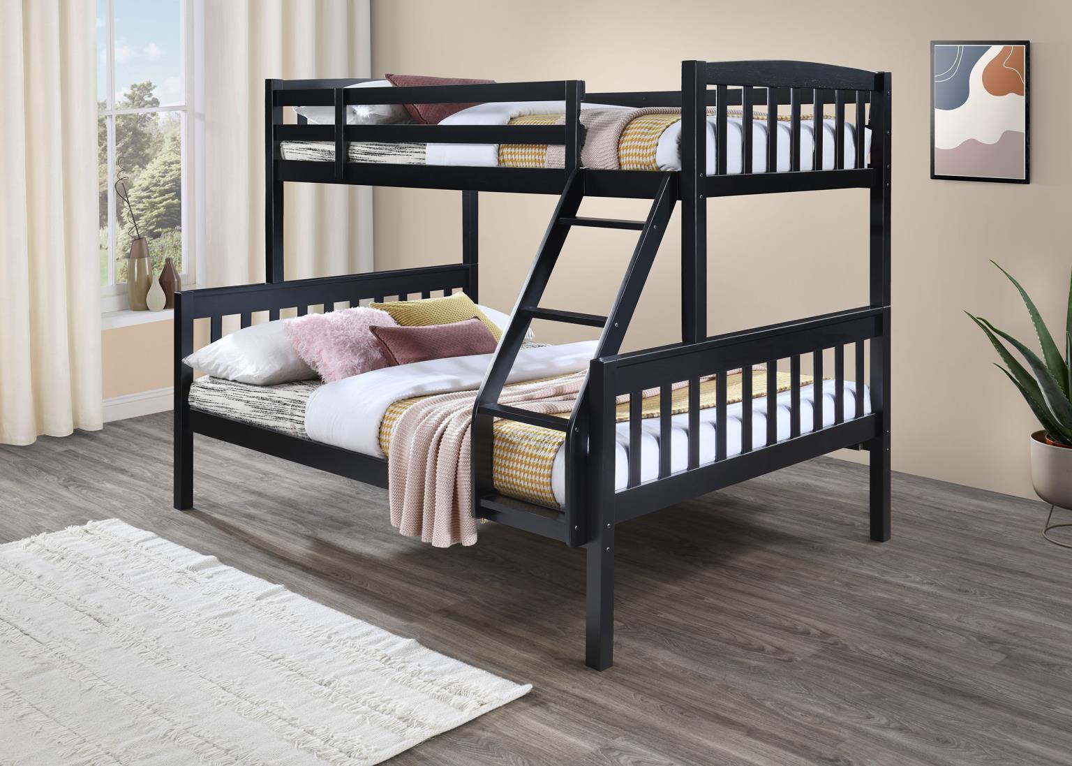 BLACK TWIN/FULL BUNK BED view 2