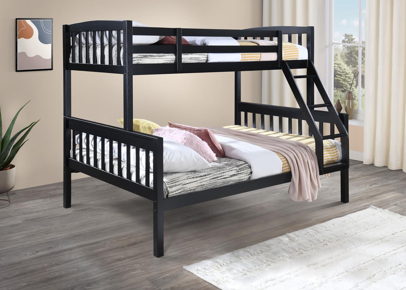BLACK TWIN/FULL BUNK BED view 3