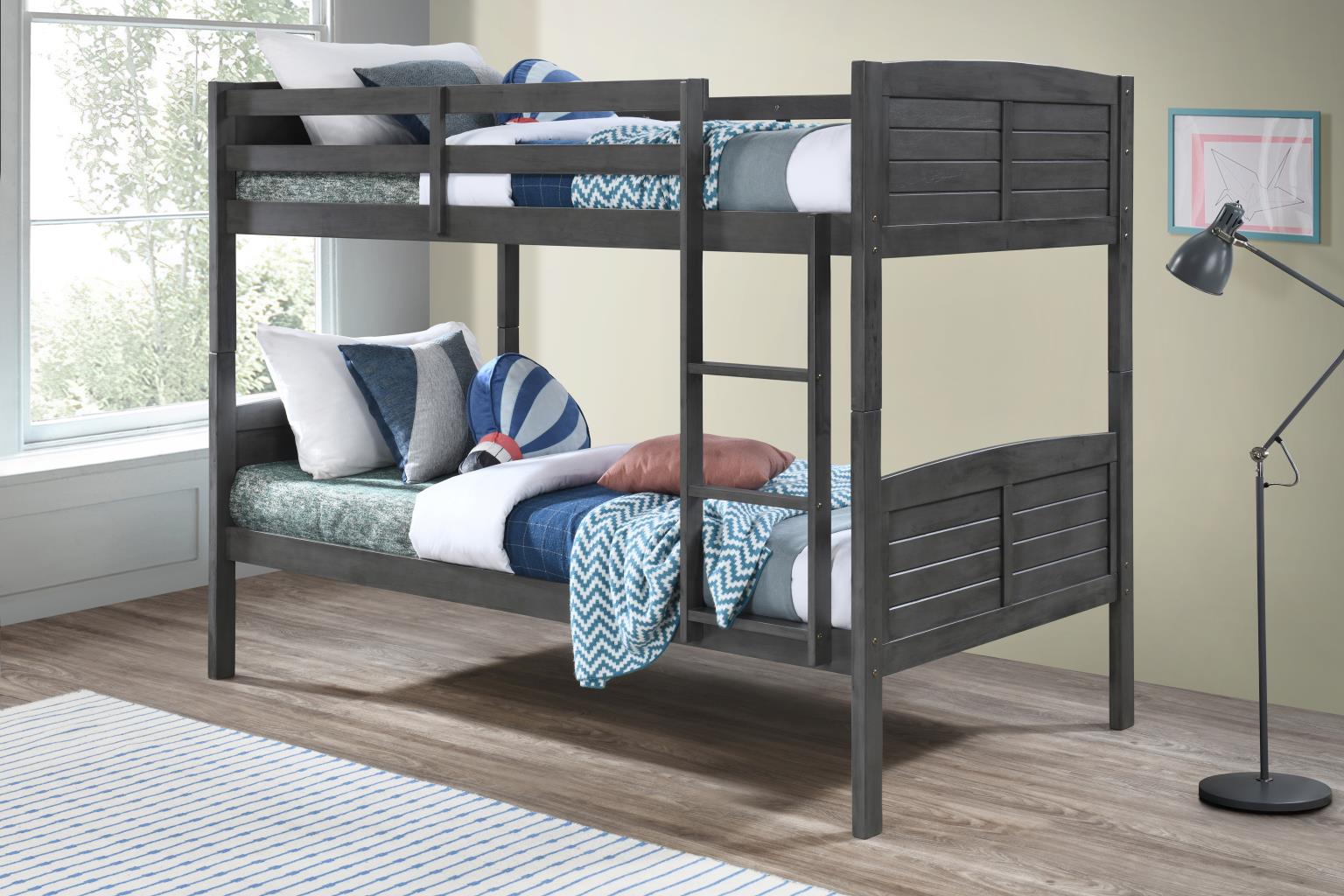 ANT. GRAY TWIN/TWIN BUNK BED view 2