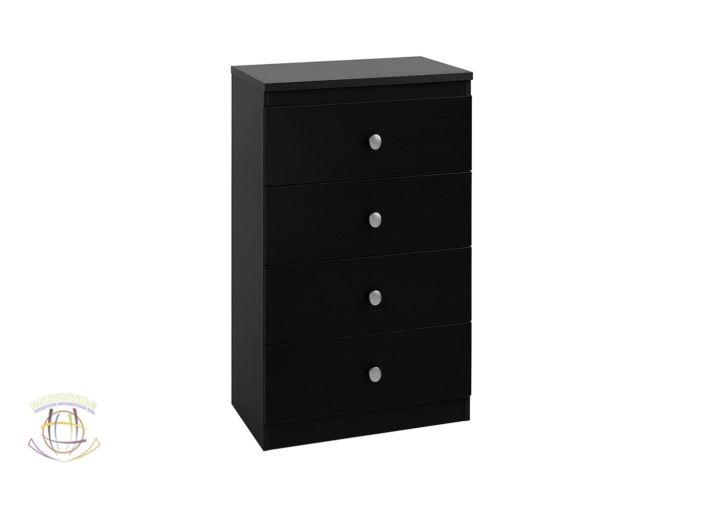 4 Drawer Chest Black