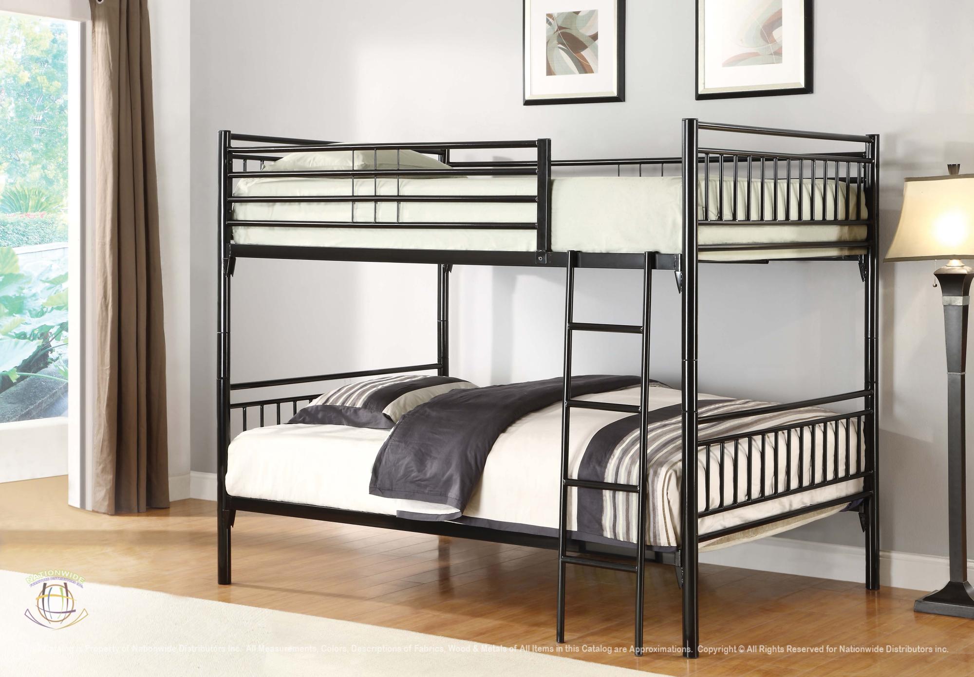 Full / Full Black Metal Bunkbed