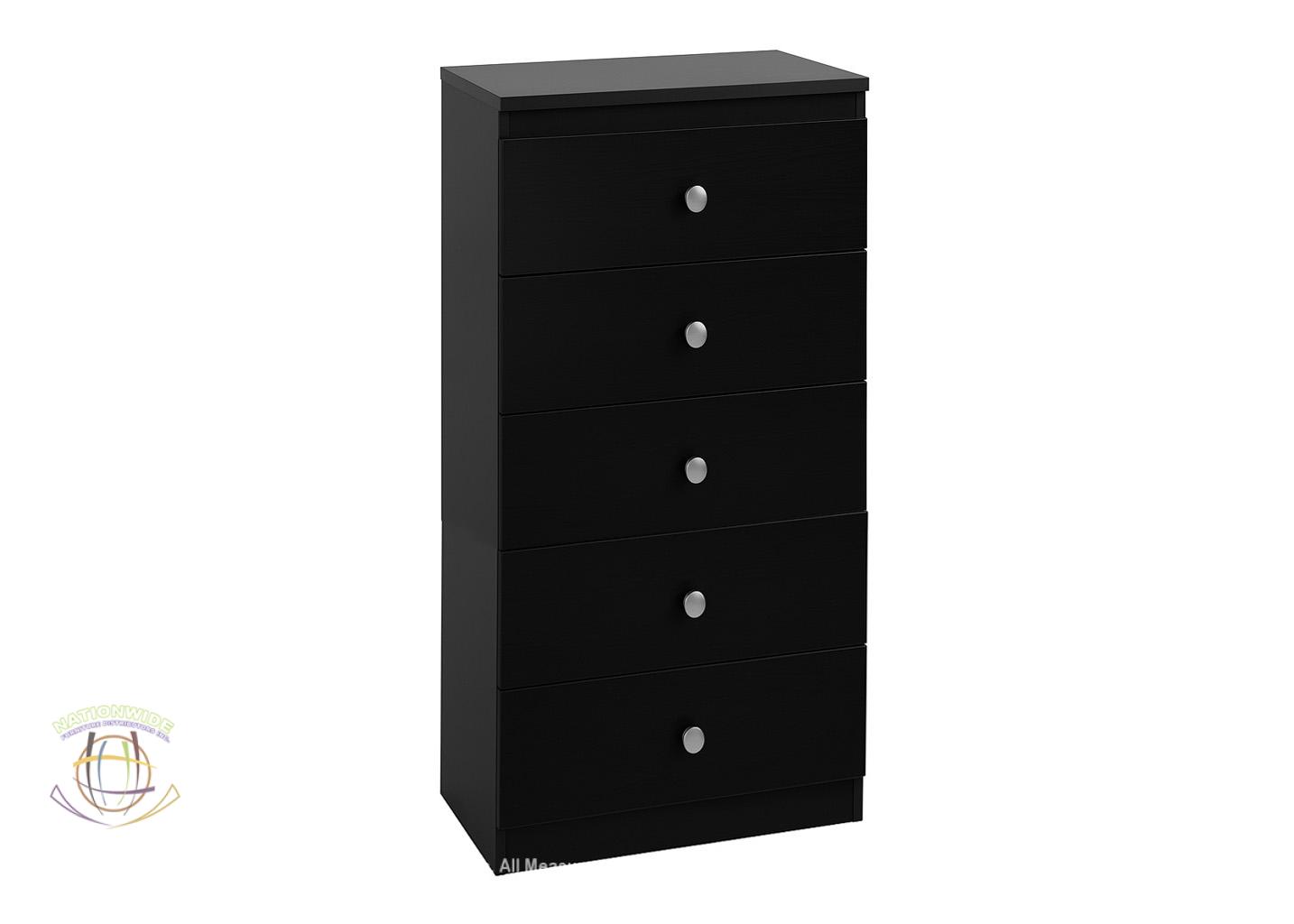 5 Drawer Chest Black