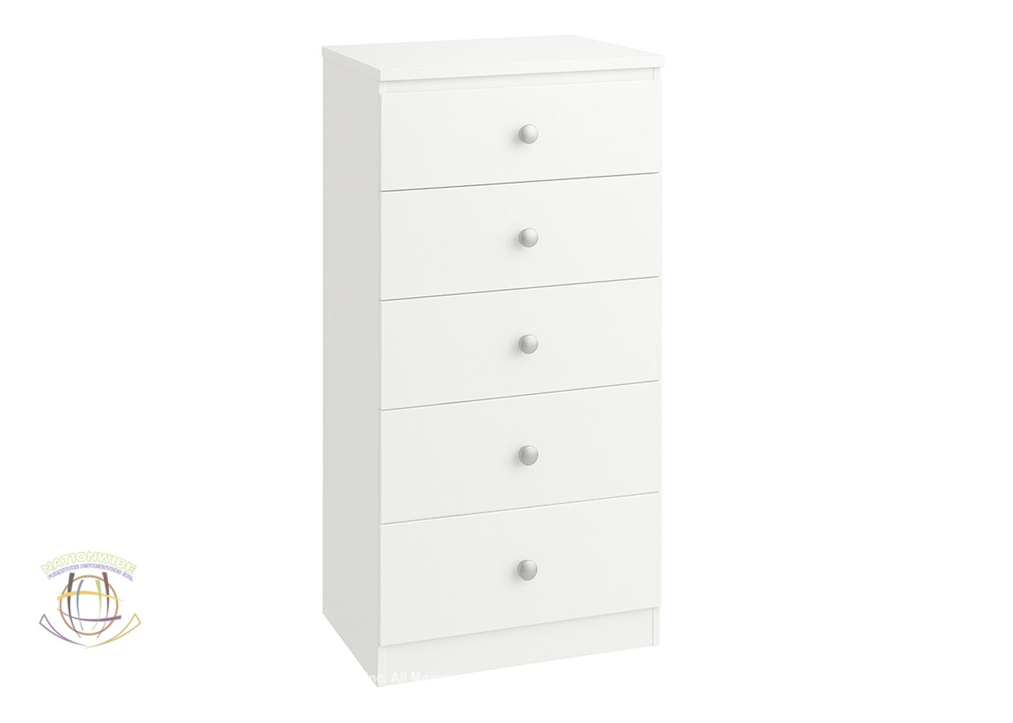 5 Drawer Chest White