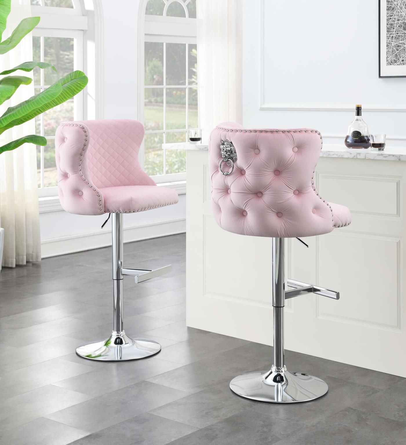 PINK VELVET BAR STOOL (PRICE PER CHAIR MOQ IS 1) view 2
