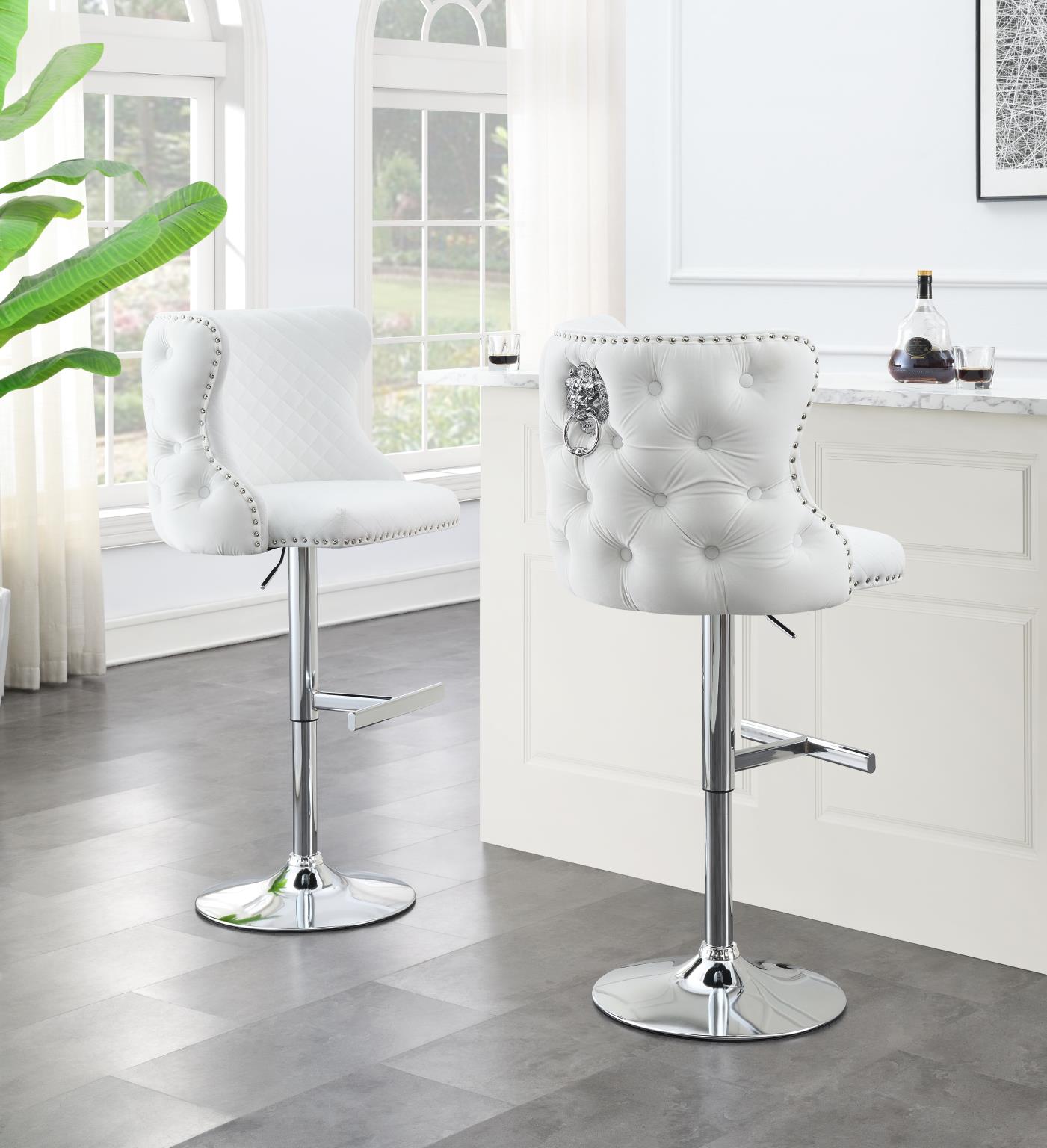 WHITE VELVET BAR STOOL (PRICE PER CHAIR MOQ IS 1) view 2