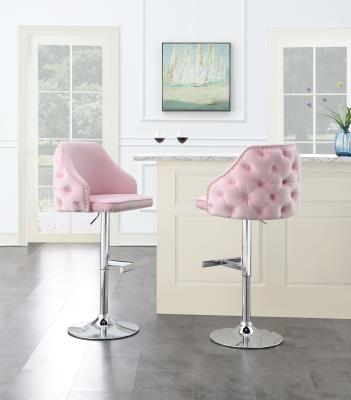 PINK VELVET BAR STOOL (PRICE PER CHAIR MOQ IS 2)