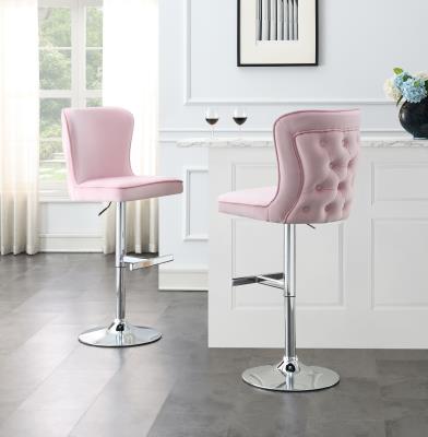 PINK VELVET BAR STOOL (PRICE PER CHAIR MOQ IS 2)..
