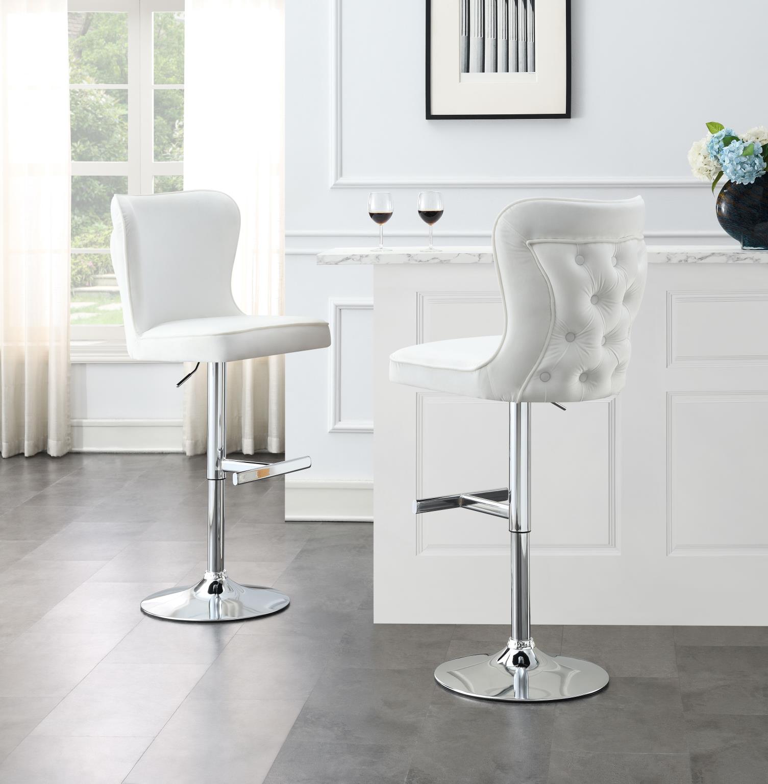 WHITE VELVET BAR STOOL (PRICE PER CHAIR MOQ IS 2).. view 2